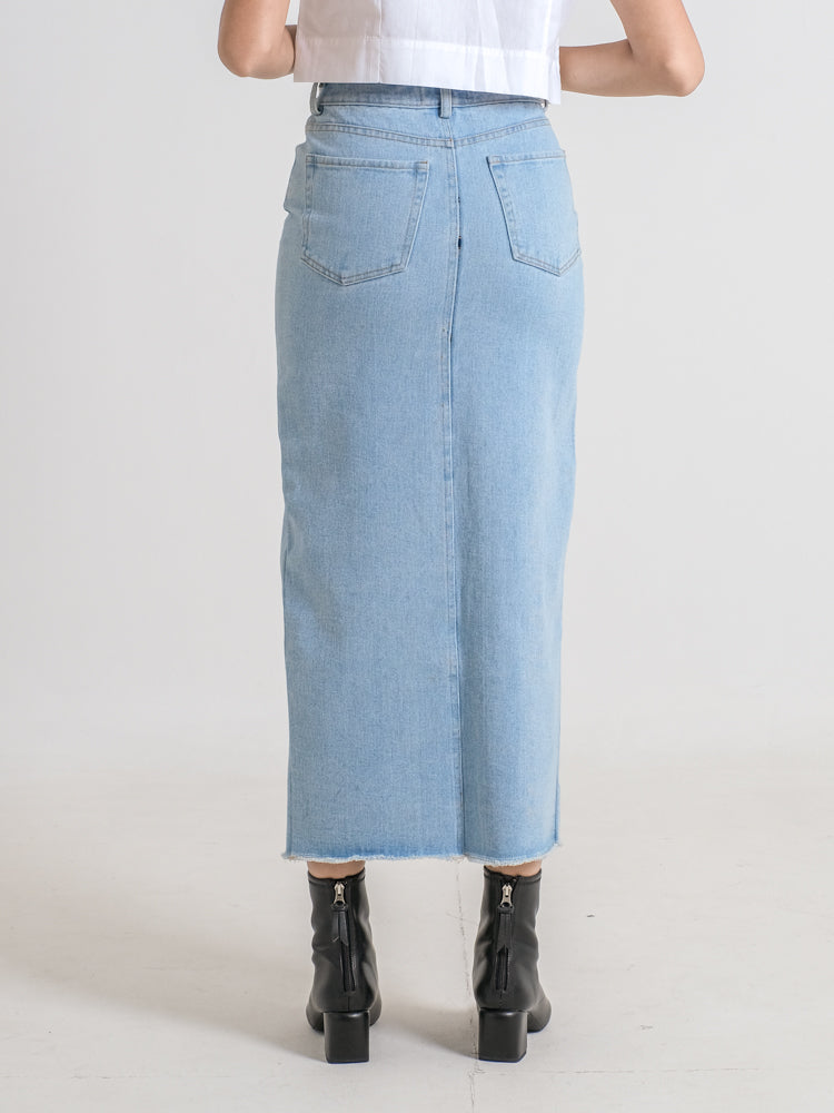 EVE DENIM MAXI SKIRT