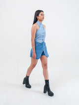 CLOVE DENIM HALTER TOP