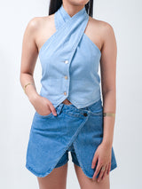 CLOVE DENIM HALTER TOP