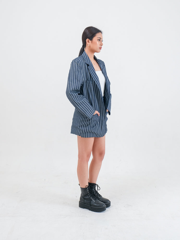 HARPER DENIM BLAZER STRIPE DENIM