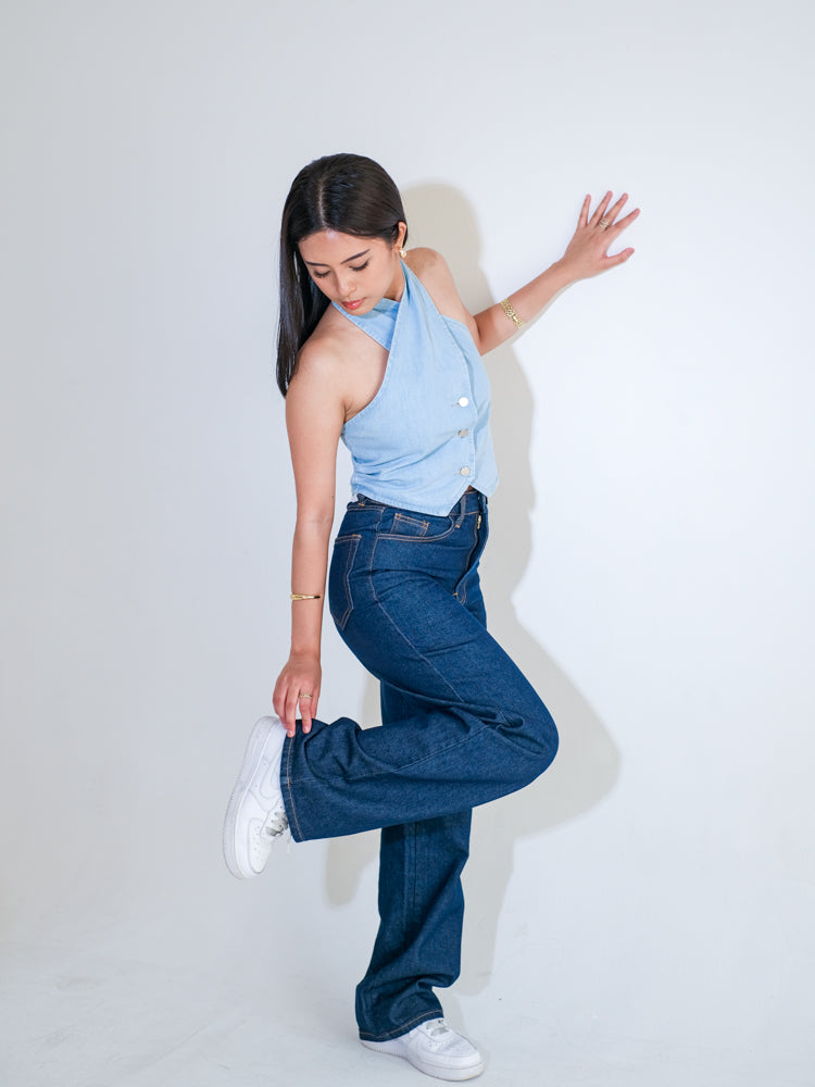 CLOVE DENIM HALTER TOP