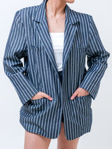 HARPER DENIM BLAZER STRIPE DENIM