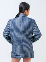 HARPER DENIM BLAZER STRIPE DENIM