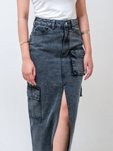 HAYDEN DENIM MAXI CARGO SKIRT