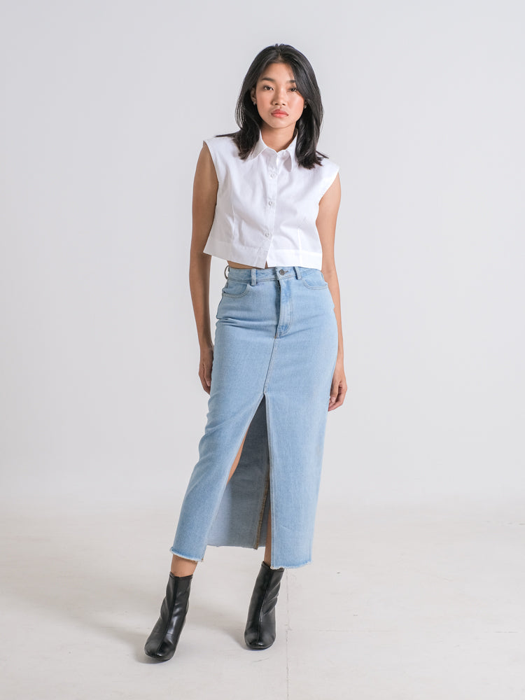 EVE DENIM MAXI SKIRT