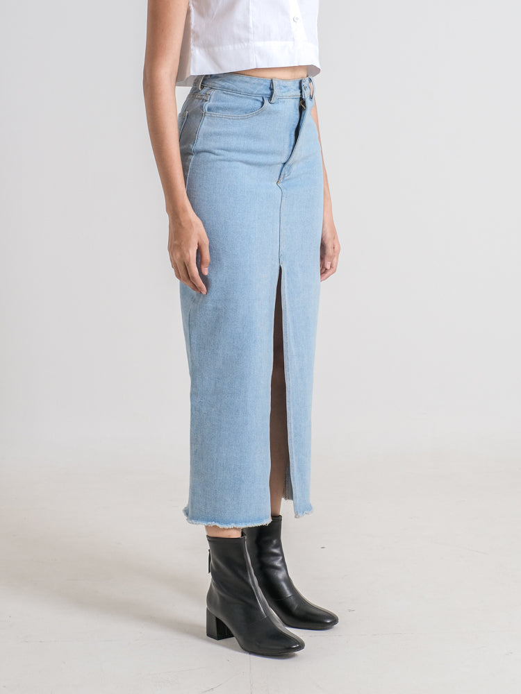 EVE DENIM MAXI SKIRT