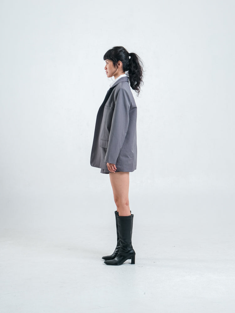HARPER WOOL BLAZER GREY