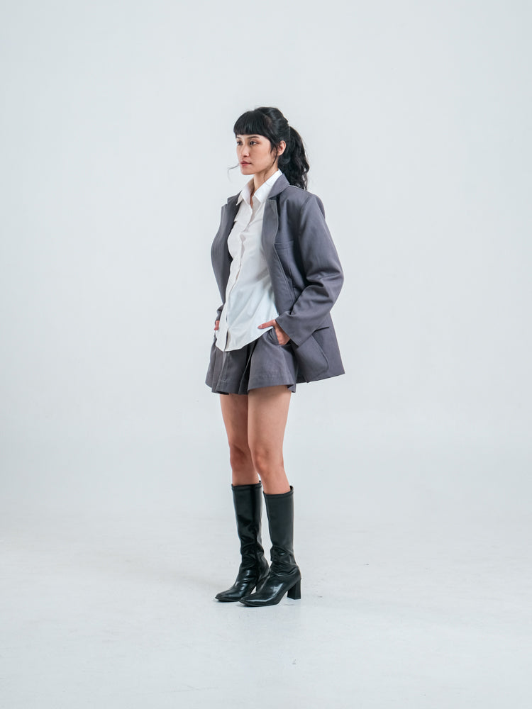 HARPER WOOL BLAZER GREY