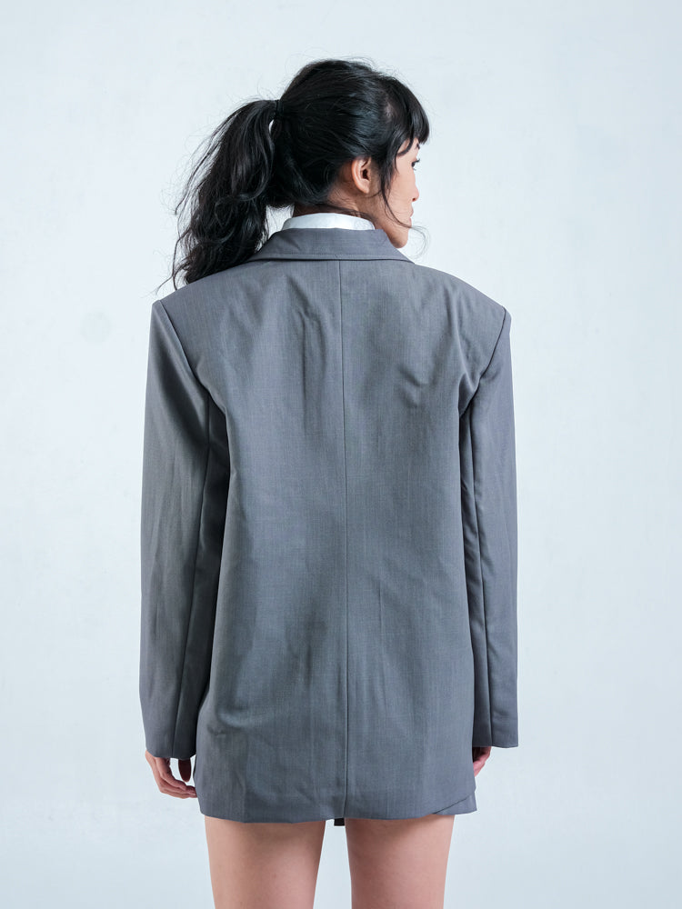 HARPER WOOL BLAZER GREY