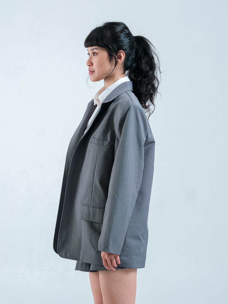 HARPER WOOL BLAZER GREY
