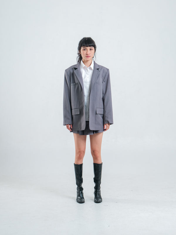 HARPER WOOL BLAZER GREY