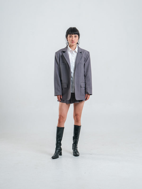 HARPER WOOL BLAZER GREY
